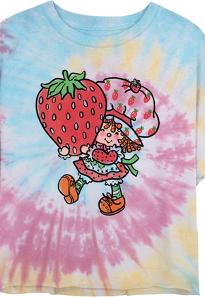 Ladies Tie Dye Strawberry Shortcake Crop Top
