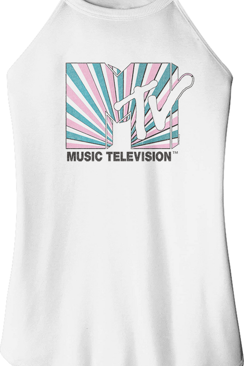 Ladies Tie Dye Stripes Logo MTV Sleeveless Rocker Tank Topmain product image