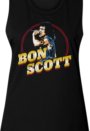 Ladies Vintage Bon Scott Muscle Tank Top