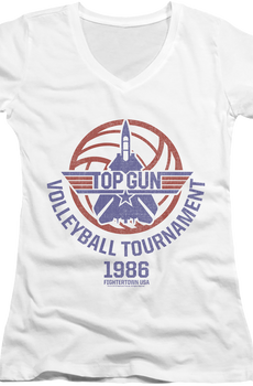 Ladies Volleyball Tournament Top Gun V-Neck Shirt