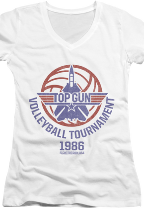 Ladies Volleyball Tournament Top Gun V-Neck Shirt