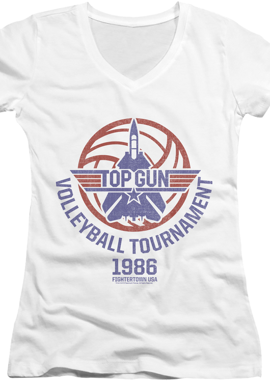 Ladies Volleyball Tournament Top Gun V-Neck Shirt - main product image