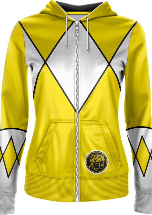 Ladies Yellow Ranger Mighty Morphin Power Rangers Costume Hoodie - main product image