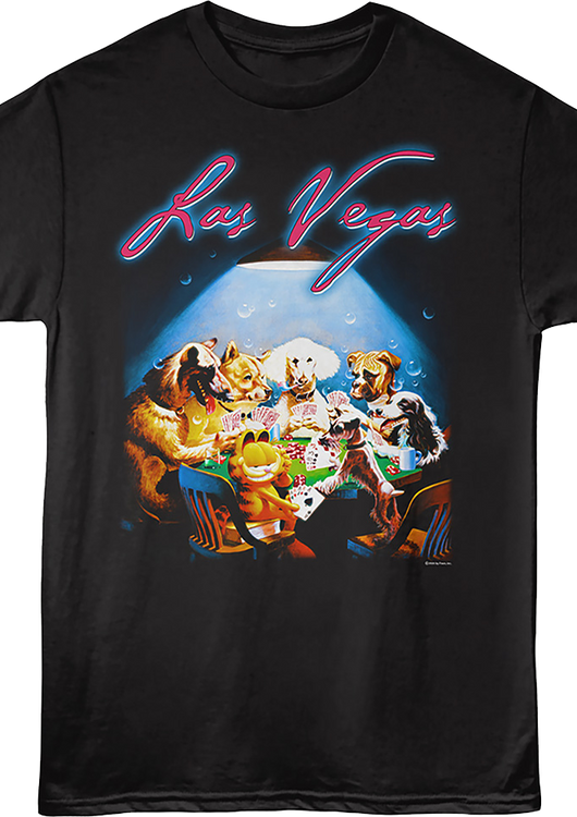 Las Vegas Poker With Dogs Garfield T-Shirt - main product image