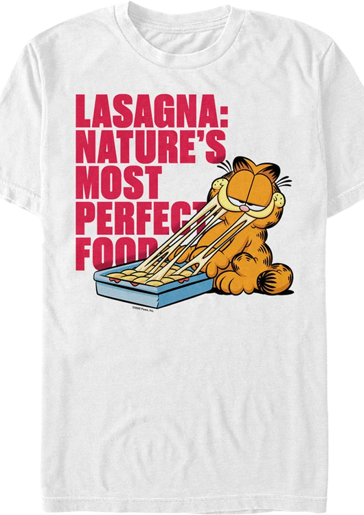 Lasagna Nature's Most Perfect Food Garfield T-Shirt - main product image