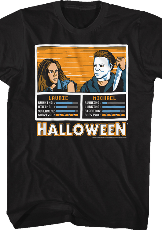 Laurie vs Michael Video Game Halloween T-Shirt - main product image