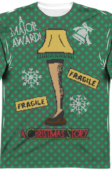 Leg Lamp Faux Ugly Sweater Christmas Story Long Sleeve Tee