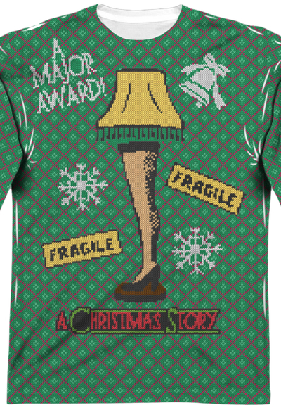 Leg Lamp Faux Ugly Sweater Christmas Story Long Sleeve Tee
