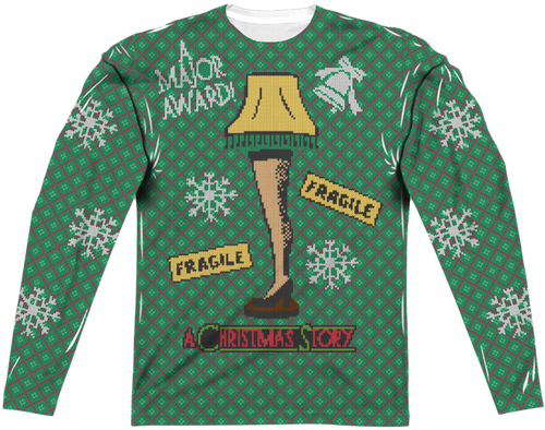 Leg Lamp Faux Ugly Sweater Christmas Story Long Sleeve Teemain product image