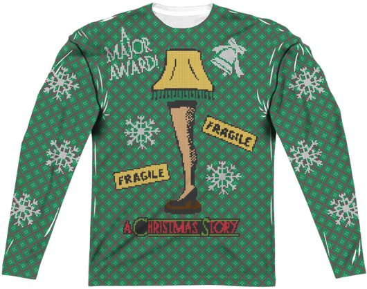 Leg Lamp Faux Ugly Sweater Christmas Story Long Sleeve Tee - main product image
