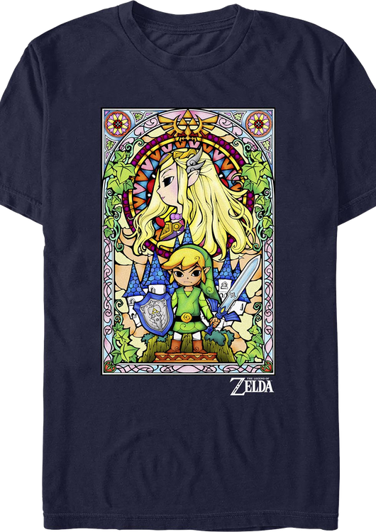Legend Of Zelda Stained Glass Duo Nintendo T-Shirt - main product image