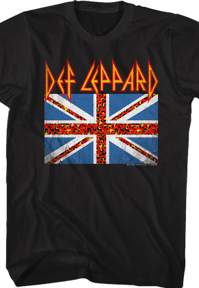 Leopard Print Union Jack Def Leppard T-Shirt