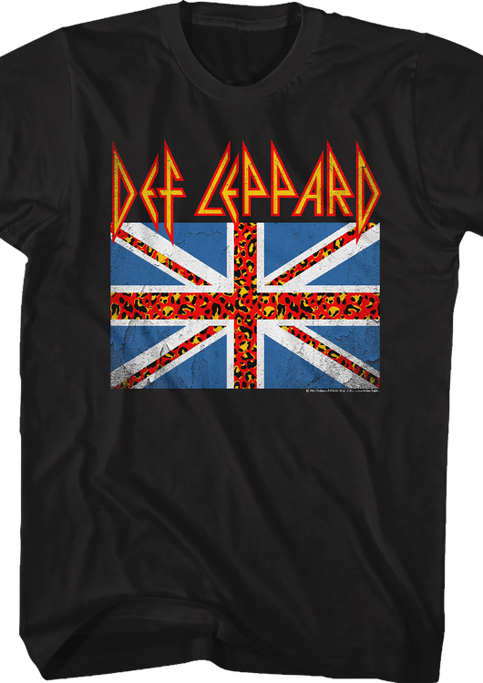 Leopard Print Union Jack Def Leppard T-Shirt - main product image