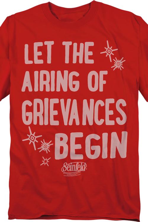 Let The Airing Of Grievances Begin Seinfeld T-Shirtmain product image