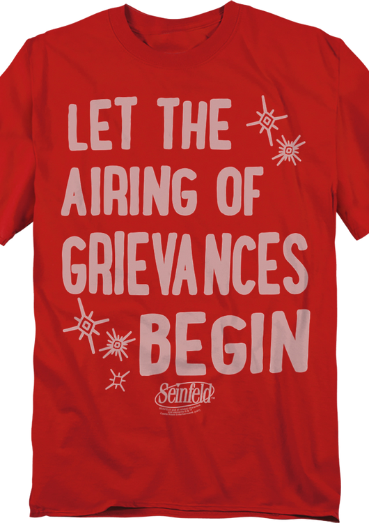 Let The Airing Of Grievances Begin Seinfeld T-Shirt - main product image