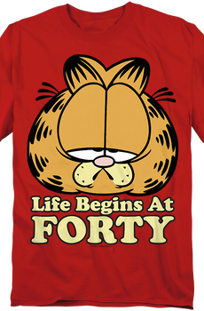 Life Begins At Forty Garfield T-Shirt