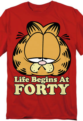Life Begins At Forty Garfield T-Shirt