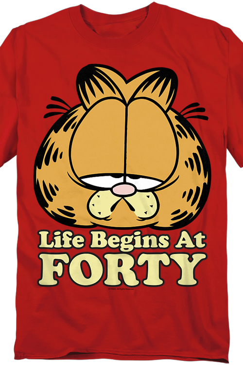 Life Begins At Forty Garfield T-Shirt - main product image