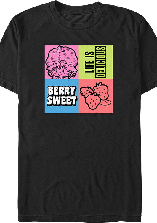 Life Is Delicious Squares Strawberry Shortcake T-Shirt - main product image