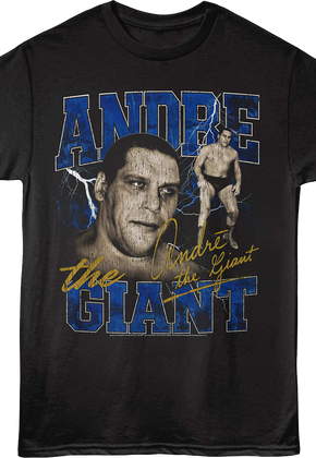Lightning & Autograph Collage Andre The Giant T-Shirt