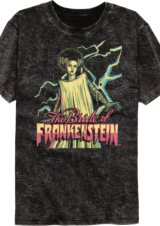 Lightning Bolts Bride Of Frankenstein Mineral Wash T-Shirt - main product image