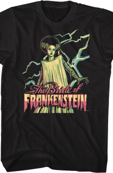 Lightning Bolts Bride Of Frankenstein T-Shirt