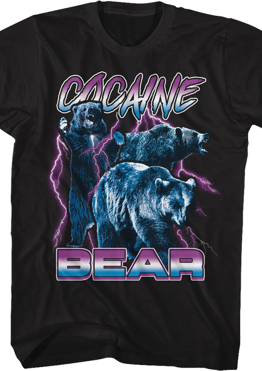 Lightning Collage Cocaine Bear T-Shirt - main product image