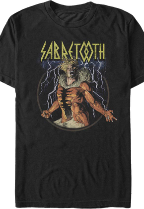 Lightning Storm Sabretooth X-Men T-Shirt