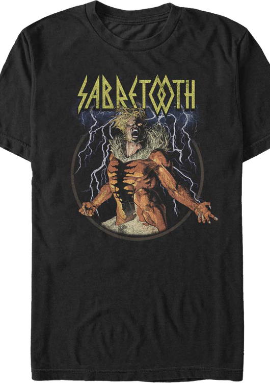 Lightning Storm Sabretooth X-Men T-Shirt - main product image