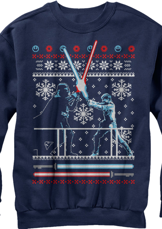 Lightsaber Duel Faux Ugly Christmas Sweater - main product image