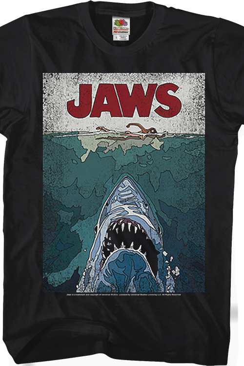 Lined Poster Jaws T-Shirtmain product image