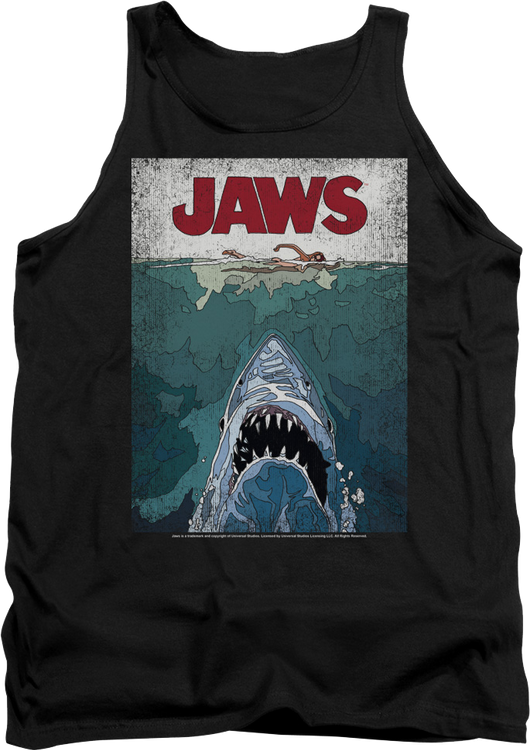 Lined Poster Jaws Tank Top - main product image