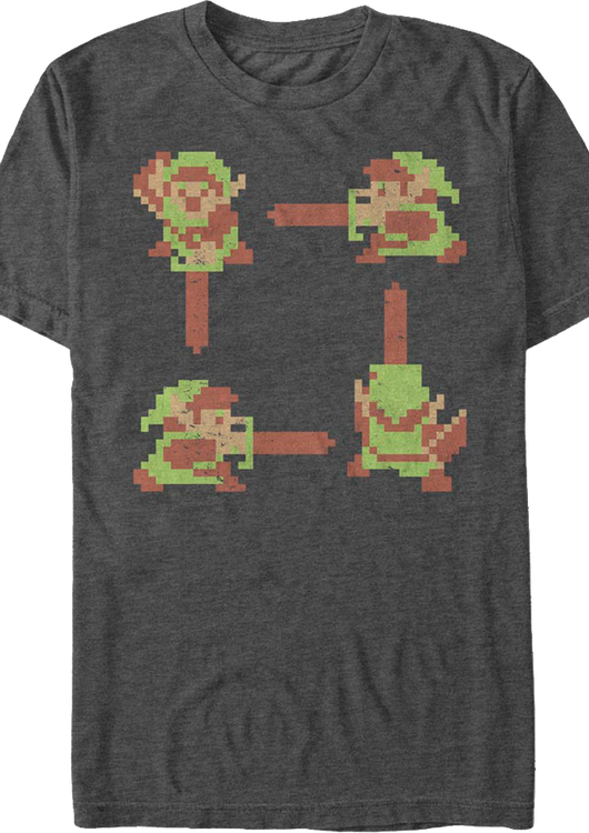 Link 8-Bit Action Poses Legend of Zelda T-Shirt - main product image