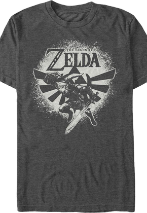 Link Paint Splatter Pose Legend of Zelda T-Shirt