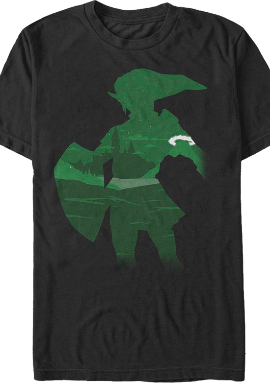 Link Silhouette Legend of Zelda Nintendo T-Shirt - main product image