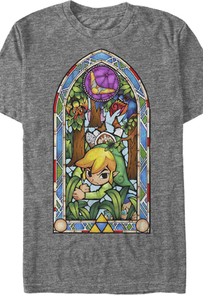 Link Stained Glass Window Legend of Zelda T-Shirt