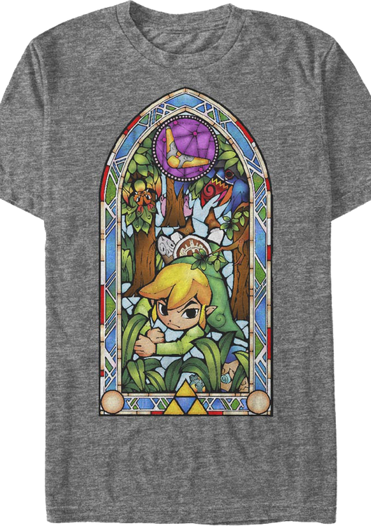 Link Stained Glass Window Legend of Zelda T-Shirt - main product image