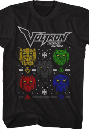 Lion Heads Faux Ugly Christmas Sweater Voltron T-Shirt