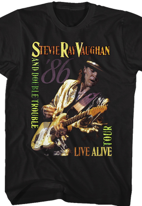 Live Alive Tour Stevie Ray Vaughan Front Back T-Shirt