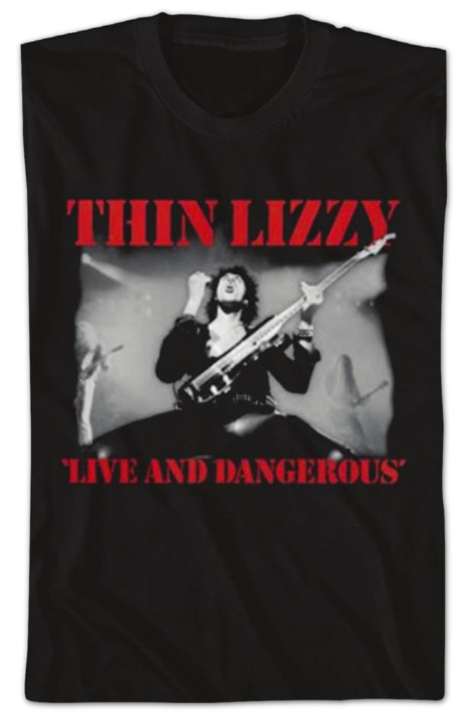 T-shirt Da Uomo Thin Lizzy - Band Photo Logo - ROCK OFF
