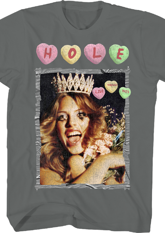 Live Through This Candy Hearts Hole T-Shirt - main product image