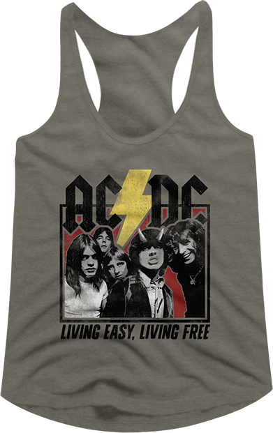 Living Easy Living Free ACDC Racerback Tank Top - main product image