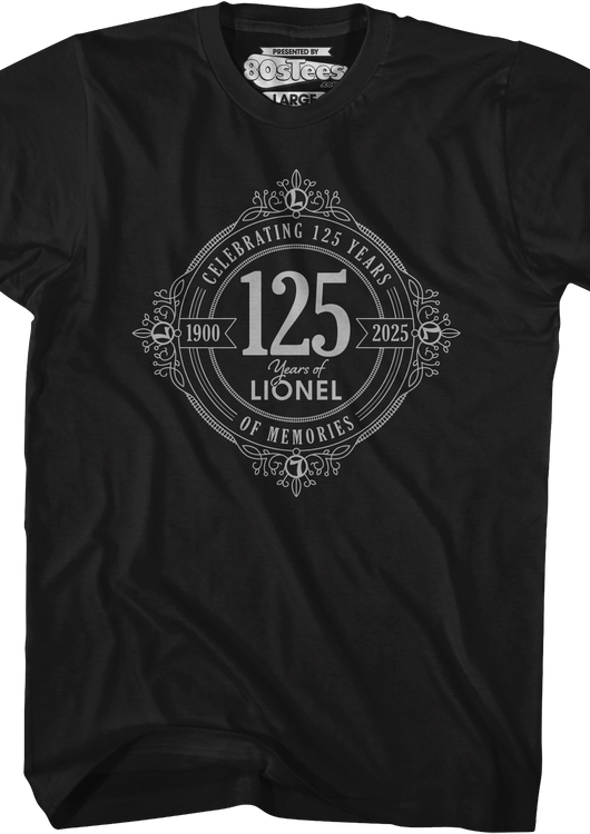 Black Celebrating 125 Years Of Memories Lionel Trains T-Shirt - main product image