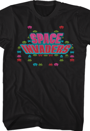 Logo and Aliens Space Invaders T-Shirt