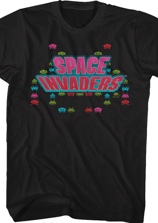 Logo and Aliens Space Invaders T-Shirt - main product image