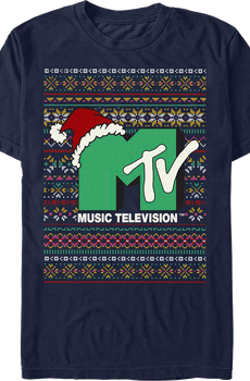 Logo Faux Ugly Christmas Sweater MTV T-Shirt