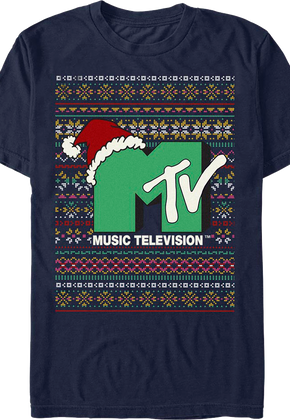 Logo Faux Ugly Christmas Sweater MTV T-Shirt
