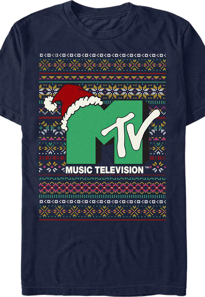 Logo Faux Ugly Christmas Sweater MTV T-Shirt