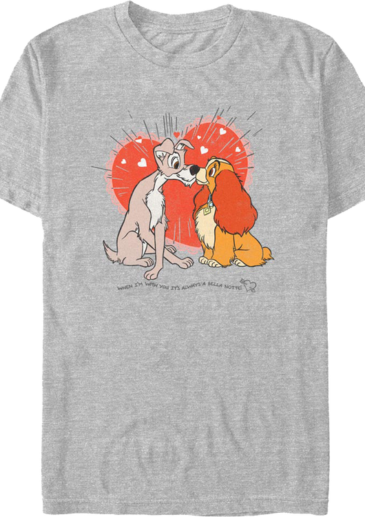 Love Story Lady And The Tramp Disney T-Shirt - main product image