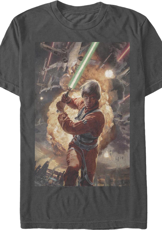 Luke Skywalker Action Poster Star Wars T-Shirt - main product image